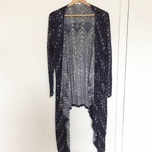 Soft surroundings purple‎ chevron jersey cardigan